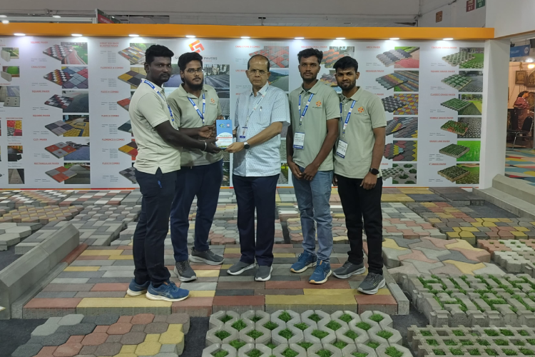 Shot Blasted Pencile Paver Installation